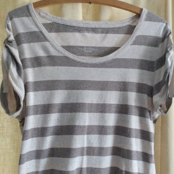 Williams Sonoma Tops - Sonoma Short Sleeve Striped Cotton Tee with rolled sleeve option